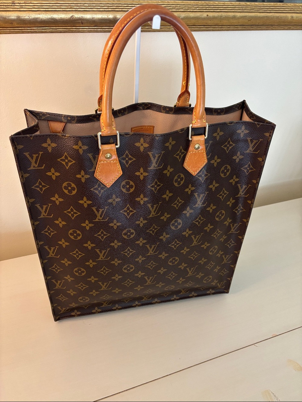 LOUIS VUITTON MONOGRAM SAC PLAT TOTE BAG